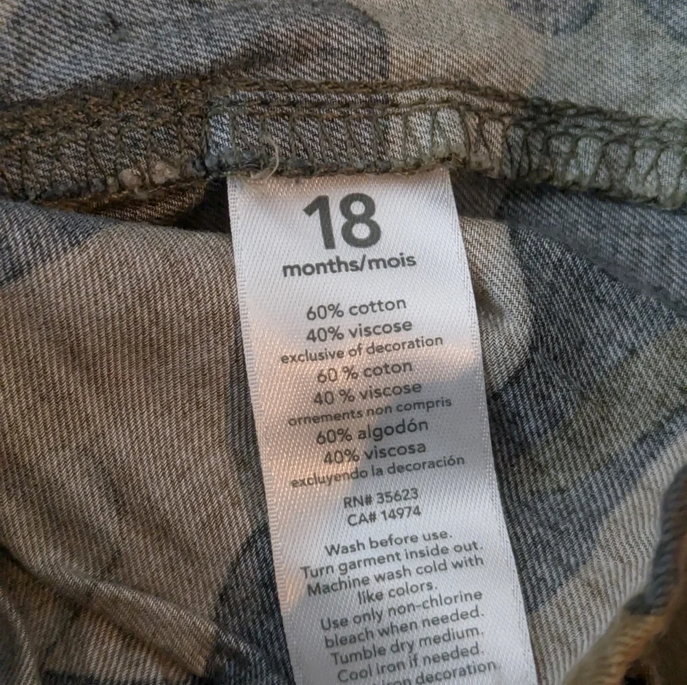 Carter's Camouflage Camo Army Military Dress Dress 18m